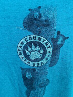 Bear Country Vintage T-Shirt Large Y2K Nature USA Graphic T-Shirt M Blue Cotton